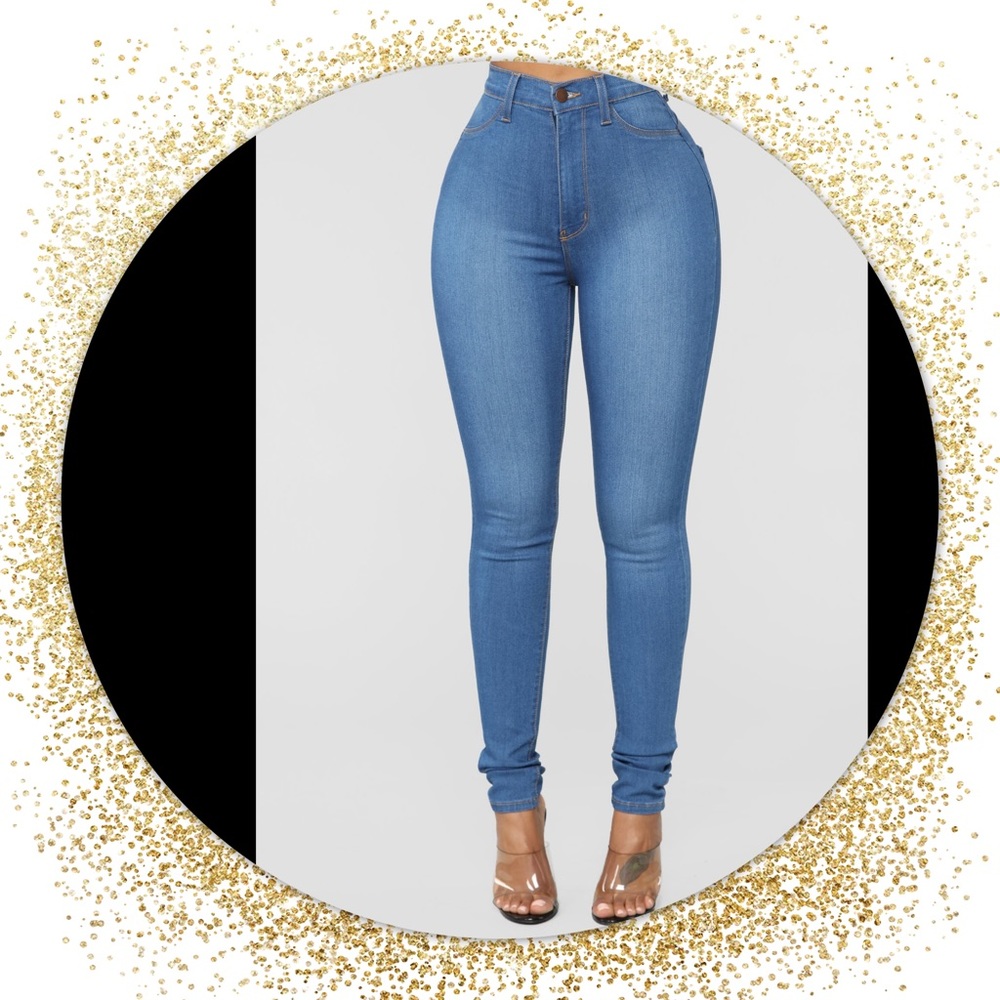 Fashion Nova  Skinny Jeans - Medium Blue Wash
